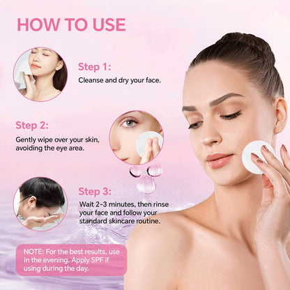SAISZE Glycolic Acid Pads for Face – Exfoliating Toner Pads with 2% Salicylic Acid, 50 Count, Improves Pores, Smooths Skin