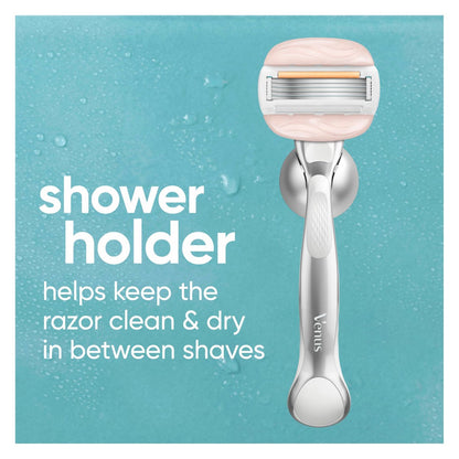 Gillette Venus Moistureglide Women's Razor with Reusable Handle, 2 Blade Refills & Shower Holder