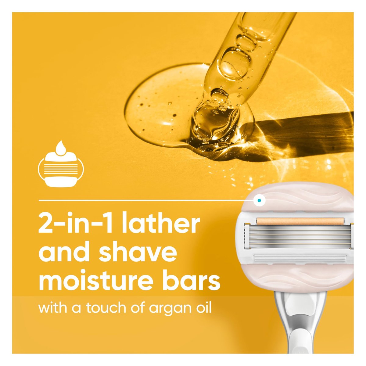 Gillette Venus Moistureglide Women's Razor with Reusable Handle, 2 Blade Refills & Shower Holder - görsel 8