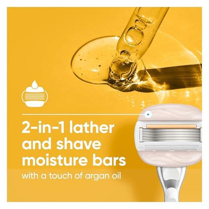 Gillette Venus Moistureglide Women's Razor with Reusable Handle, 2 Blade Refills & Shower Holder