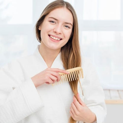 3-Piece Natural Handmade Bamboo Anti-Static Comb Set – Wide Tooth, Rat Tail & Fine Tooth for Hair and Beard Avelisse