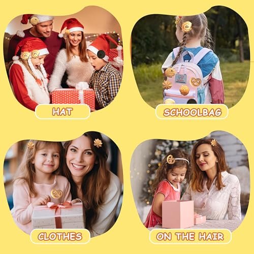 BXBibxiy 7-Piece Cookie Hair Clips Set - Cute Y2K Hair Accessories for Girls & Women - Small Gifts for Girls - Crazy Hair Day - Resin Plastic - görsel 18