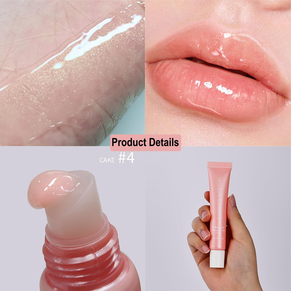 Lakerain 4 PCS Lip Glossy Butter Nourishing Balm Set - Lightweight, Non-Sticky, Long-Lasting Lip Care - görsel 11