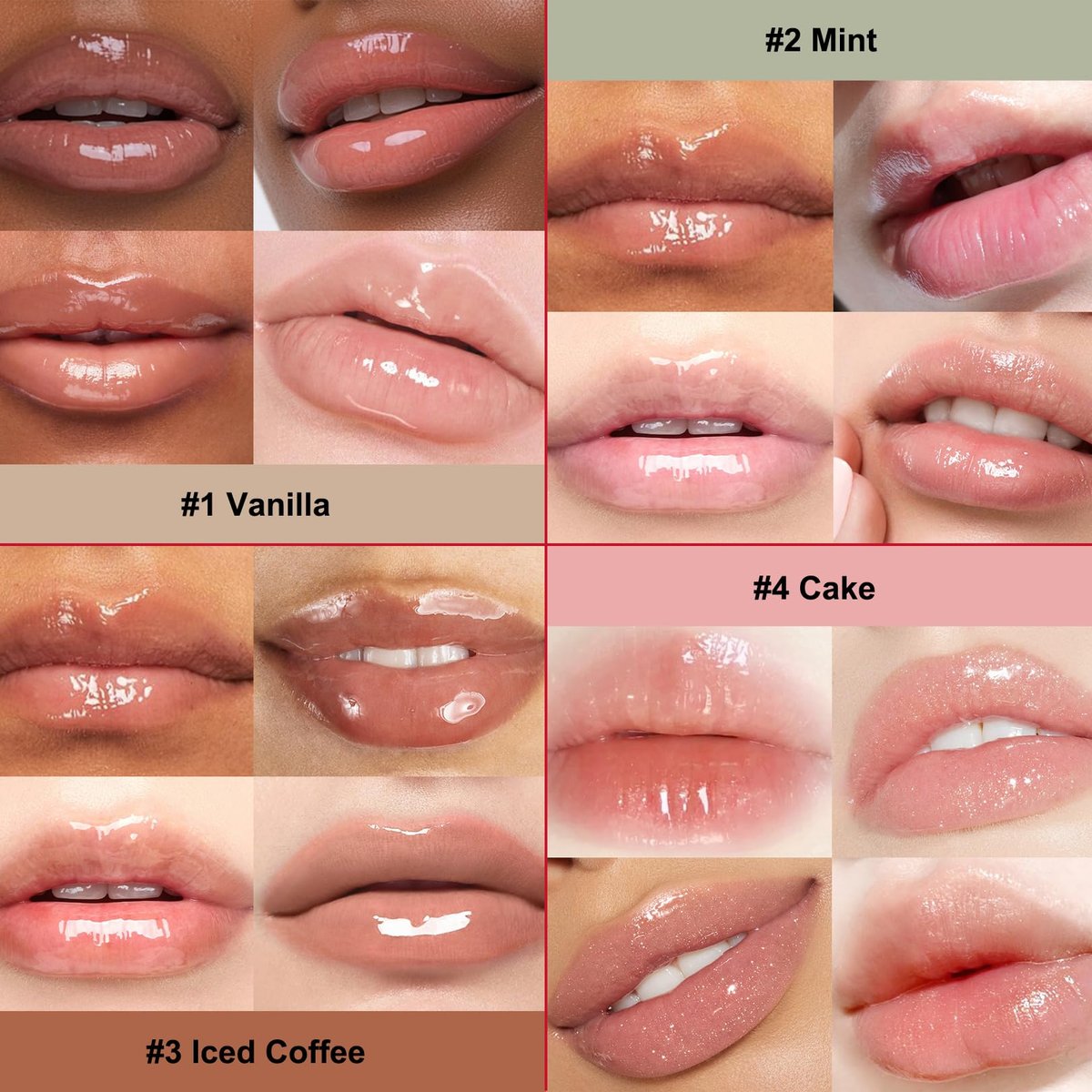 Lakerain 4 PCS Lip Glossy Butter Nourishing Balm Set - Lightweight, Non-Sticky, Long-Lasting Lip Care - görsel 9