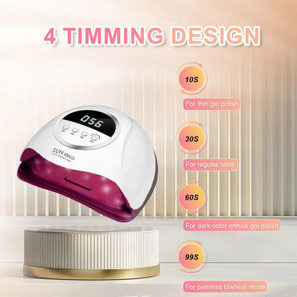 BEENLE 320W UV LED Nail Lamp – Professional Nail Dryer with 72 Beads, 4 Timers, Auto Sensor & LCD Display Avelisse