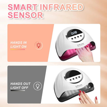 BEENLE 320W UV LED Nail Lamp – Professional Nail Dryer with 72 Beads, 4 Timers, Auto Sensor & LCD Display Avelisse
