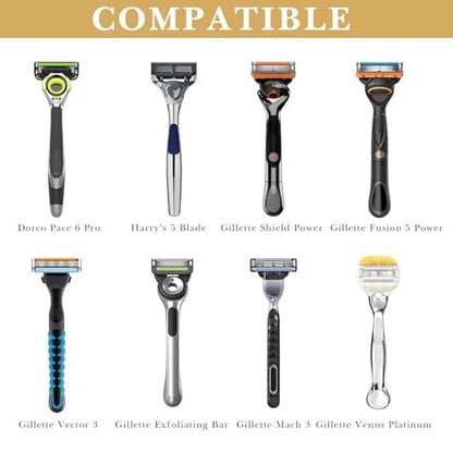 Linkidea EVA Hard Shell Safety Razor Travel Case – Navy Blue, Compatible with Gillette Fusion 5 & Mach 3