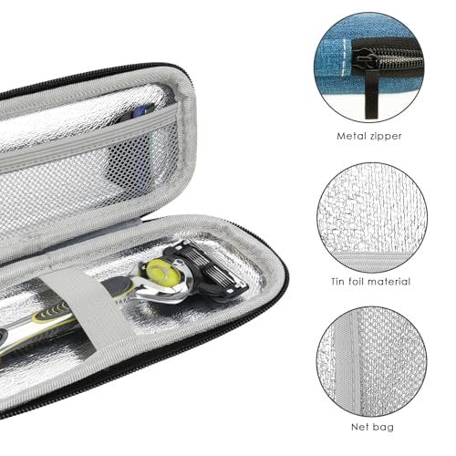 Linkidea EVA Hard Shell Safety Razor Travel Case – Navy Blue, Compatible with Gillette Fusion 5 & Mach 3 - görsel 9