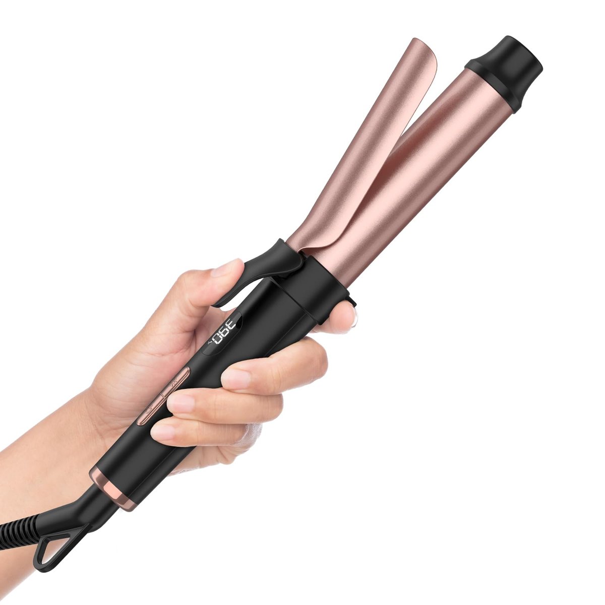 WEEYUM Travel Curling Iron 1 Inch - 5 Adjustable Temperature Settings, Mini Curling Iron with LED Display, Ceramic Tourmaline with Keratin & Argan Oil, Dual Voltage for Worldwide Use Avelisse