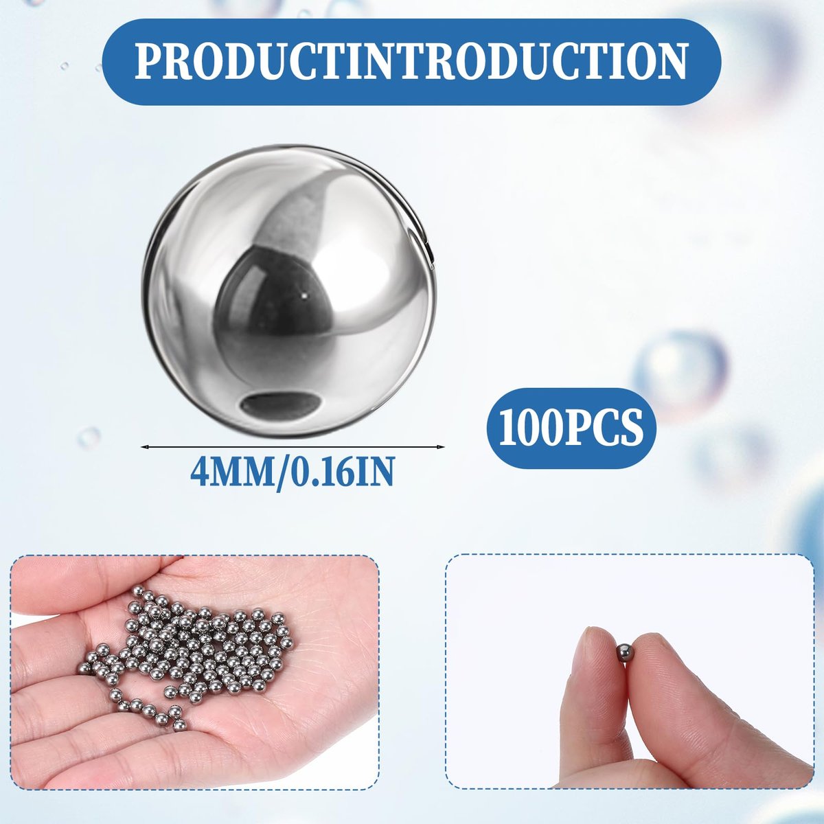 ZEYIYER 100 PCS 4mm Stainless Steel Paint Mixing Balls – Metal Ball Bearings for Model Paint & Nail Polish Agitator - görsel 3