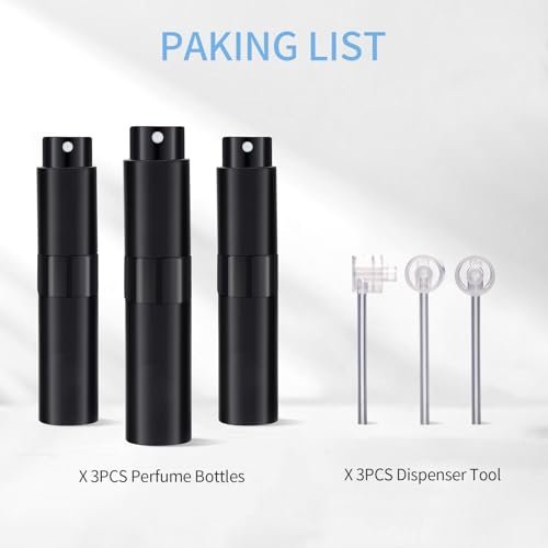 Putmhim 3Pcs 8ml Cologne Travel Bottle, Refillable Perfume Atomizer, Mini Perfume Dispenser (Black) - görsel 12