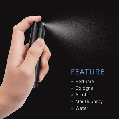 Putmhim 3Pcs 8ml Cologne Travel Bottle, Refillable Perfume Atomizer, Mini Perfume Dispenser (Black)
