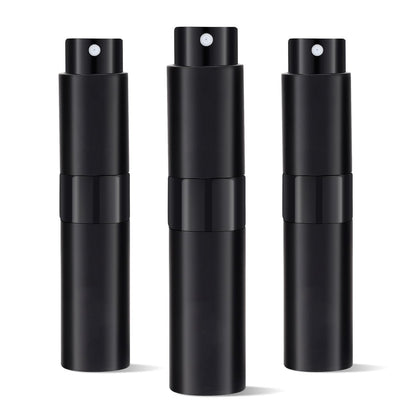Putmhim 3Pcs 8ml Cologne Travel Bottle, Refillable Perfume Atomizer, Mini Perfume Dispenser (Black)