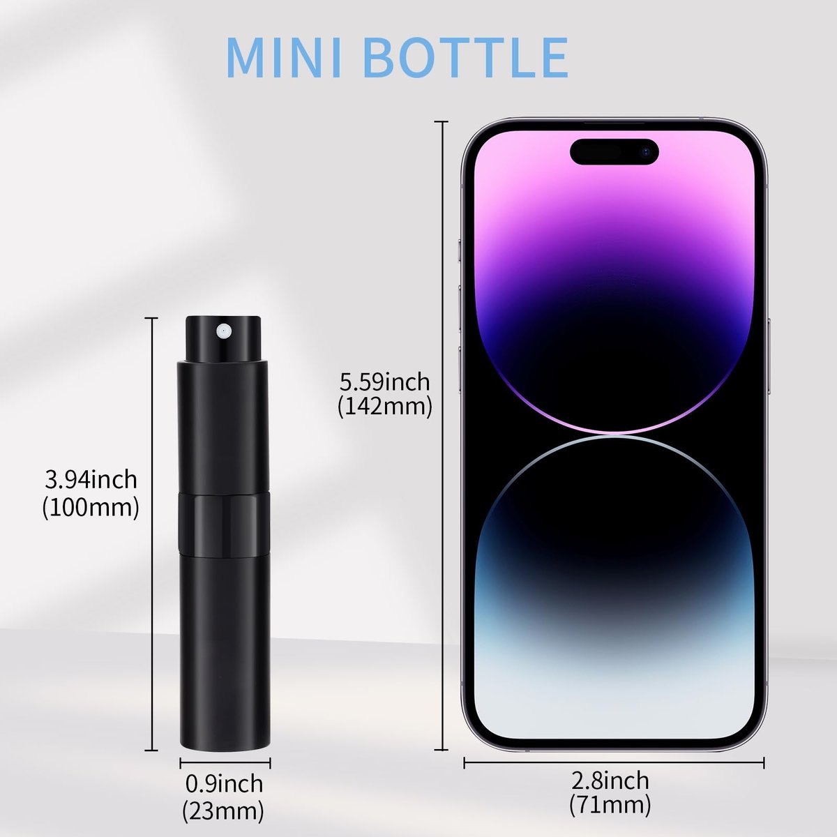 Putmhim 3Pcs 8ml Cologne Travel Bottle, Refillable Perfume Atomizer, Mini Perfume Dispenser (Black) - görsel 5