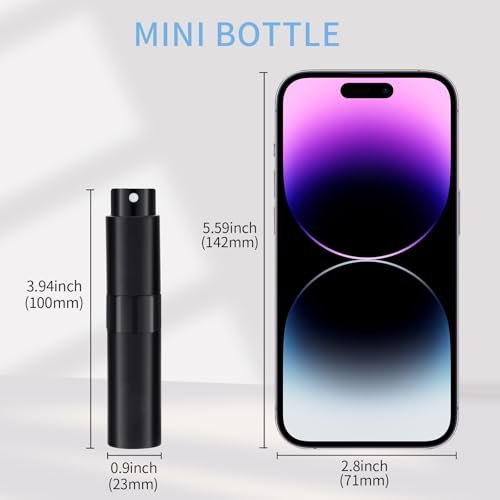 Putmhim 3Pcs 8ml Cologne Travel Bottle, Refillable Perfume Atomizer, Mini Perfume Dispenser (Black) - görsel 6