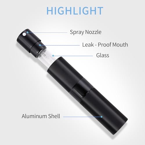 Putmhim 3Pcs 8ml Cologne Travel Bottle, Refillable Perfume Atomizer, Mini Perfume Dispenser (Black) - görsel 8