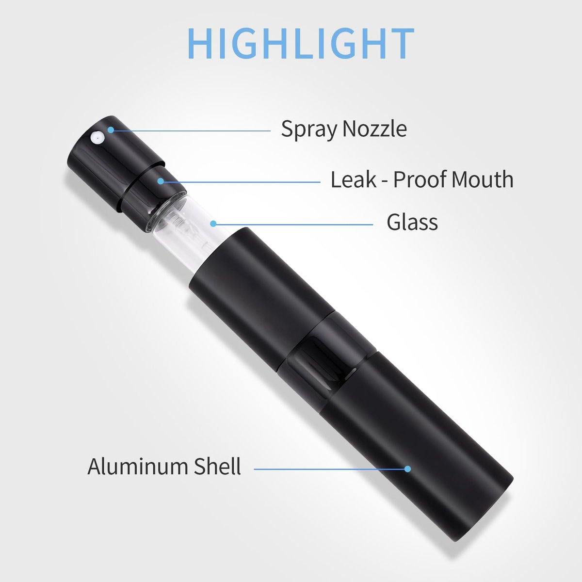 Putmhim 3Pcs 8ml Cologne Travel Bottle, Refillable Perfume Atomizer, Mini Perfume Dispenser (Black) - görsel 7