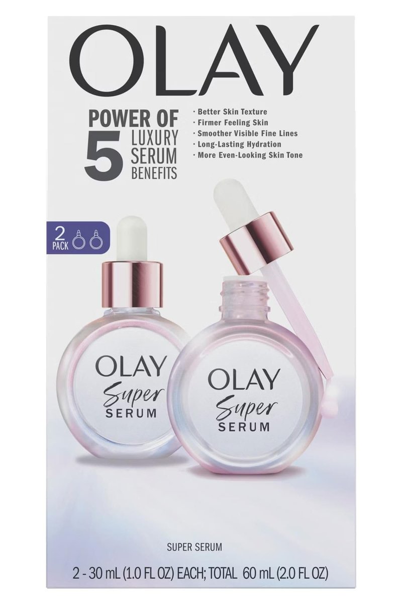 Olay Super Serum Twin Pack - 2 x 1 fl. oz. Anti-Aging Face Serum for Radiant Skin Avelisse