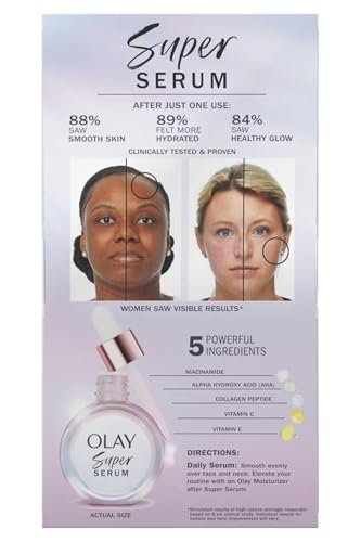 Olay Super Serum Twin Pack - 2 x 1 fl. oz. Anti-Aging Face Serum for Radiant Skin Avelisse