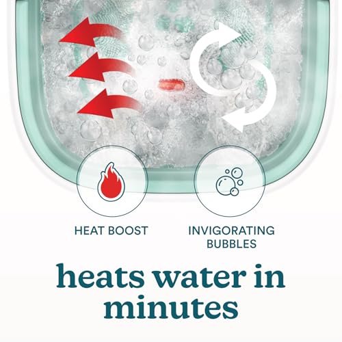 HoMedics Smart Space Elite Collapsible Footbath with Heat Boost, Bubble Massage & 3 Pedicure Attachments - Teal Avelisse