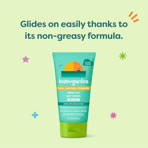 Babyganics After Sun Gel Cream, Mellow Melon, 5 oz - Soothing Moisturizer for Sun-Exposed Skin - görsel 8