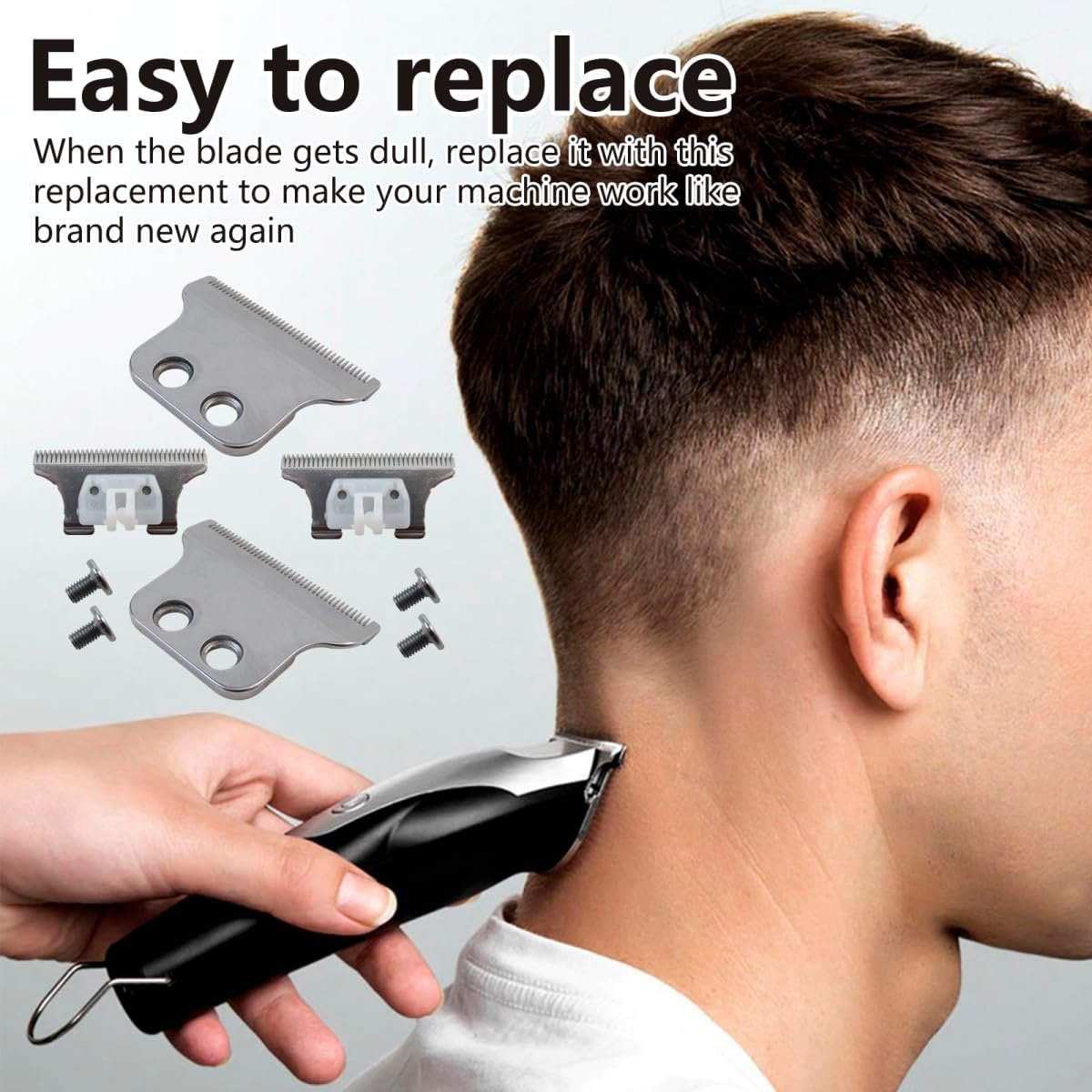 WELURE 2x Trimmer Blades Replacement Compatible for Wahl 5 Star Series T-Wide Detailer (8081) & Cordless Detailer LI (8171) - T Blade Replacement - görsel 5
