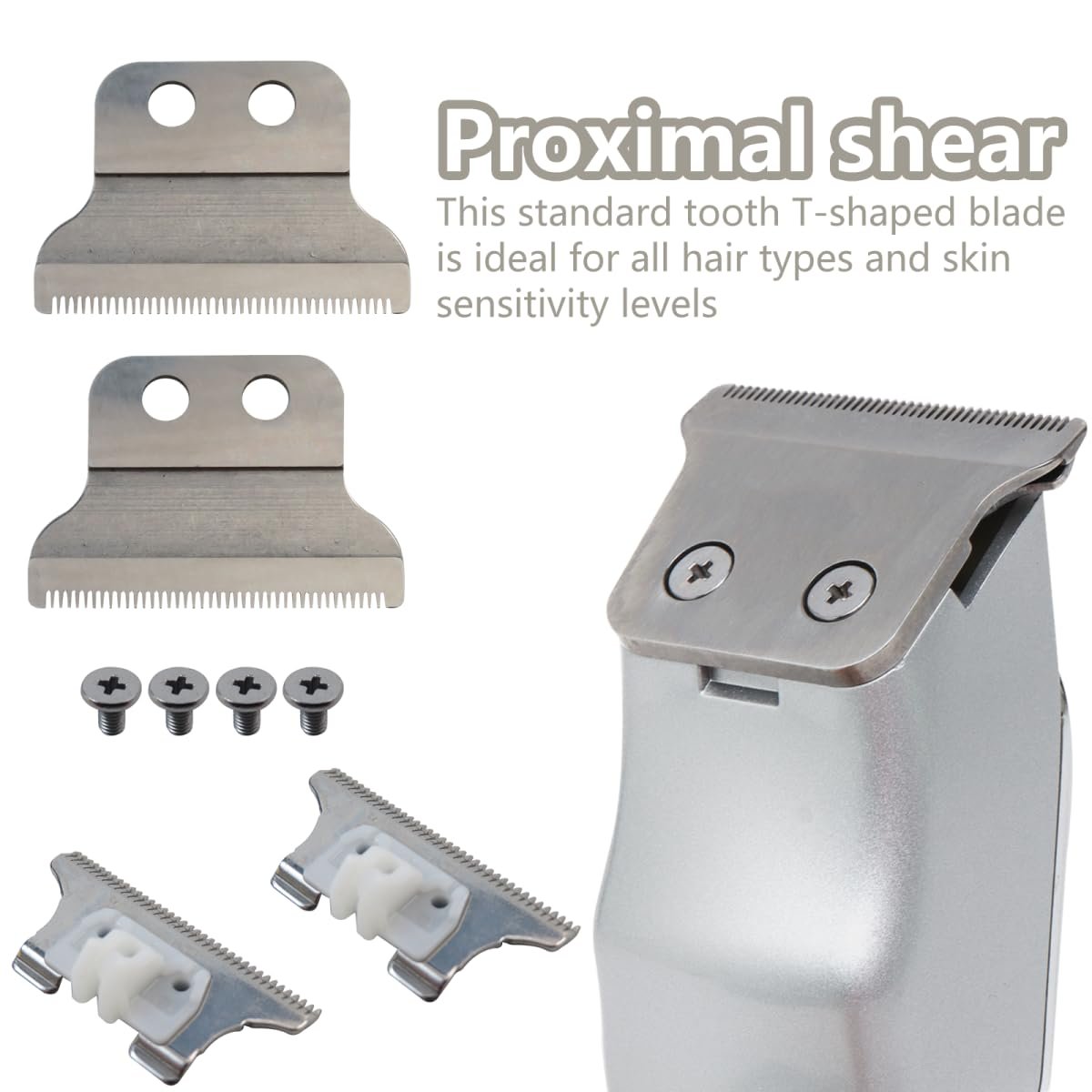 WELURE 2x Trimmer Blades Replacement Compatible for Wahl 5 Star Series T-Wide Detailer (8081) & Cordless Detailer LI (8171) - T Blade Replacement - görsel 3