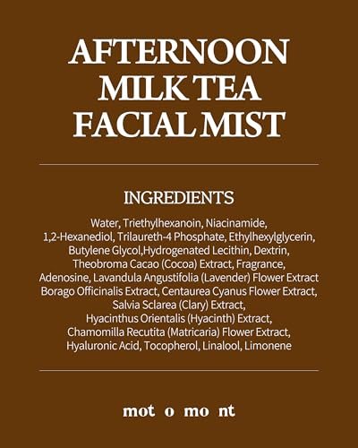 Motomont Milk Tea Dewy Skin Mist | Ultra Hydrating Facial Mist & 2X Moisturizing Makeup Setting Spray | Korean Skincare 3.38 fl oz Avelisse