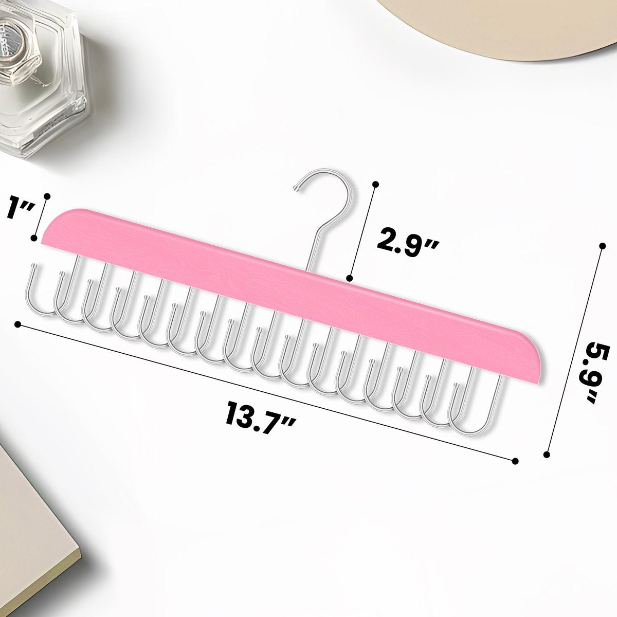 Pink Hair Extension Holder & Hanger for Clip Ins - Weft Organizer Stand for Washing & Styling - Storage Rack Display Stand Accessories for Extensions (16 Inch) - görsel 5