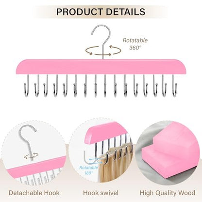 Pink Hair Extension Holder & Hanger for Clip Ins - Weft Organizer Stand for Washing & Styling - Storage Rack Display Stand Accessories for Extensions (16 Inch)