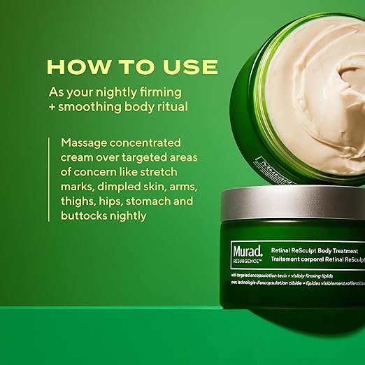 Murad Retinal ReSculpt Body Treatment – Encapsulated Retinal, Shea & Avocado Extract Body Cream to Firm, Lift, and Smooth Crepey Sagging Skin, Targeting Cellulite and Stretch Marks Nightly – 5.0 Fl Oz Avelisse