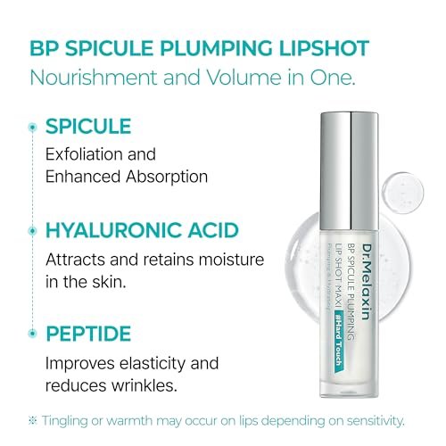 Dr.Melaxin BP Spicule Plumping Lip Shot Maxi – Microneedle Lip Plumper for Fuller Lips & Smooth Texture, Hyaluronic Acid & Peptides Avelisse