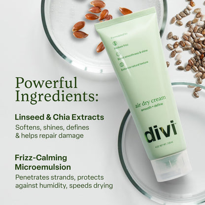 Divi Air Dry Styling Cream for Curly, Wavy & Frizzy Hair - 4 Oz Avelisse