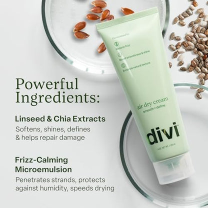 Divi Air Dry Styling Cream for Curly, Wavy & Frizzy Hair - 4 Oz Avelisse