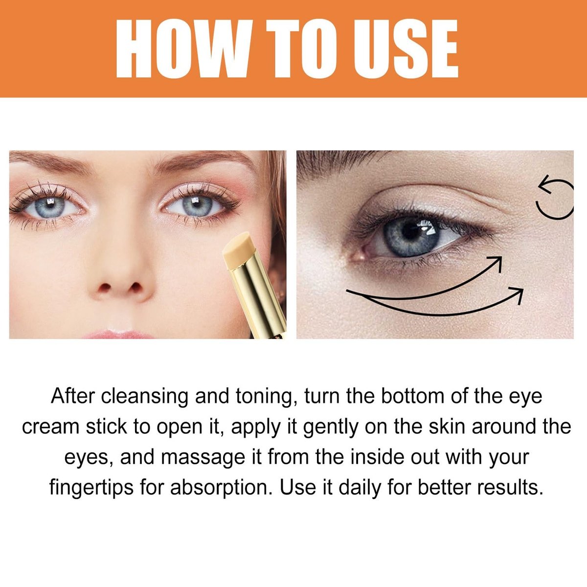LOYOTICE Revive Glow Vitamin C Eye Balm – 3-Pack Hydrating Eye Cream Stick for Brightening, Dark Circles & Puffiness Avelisse