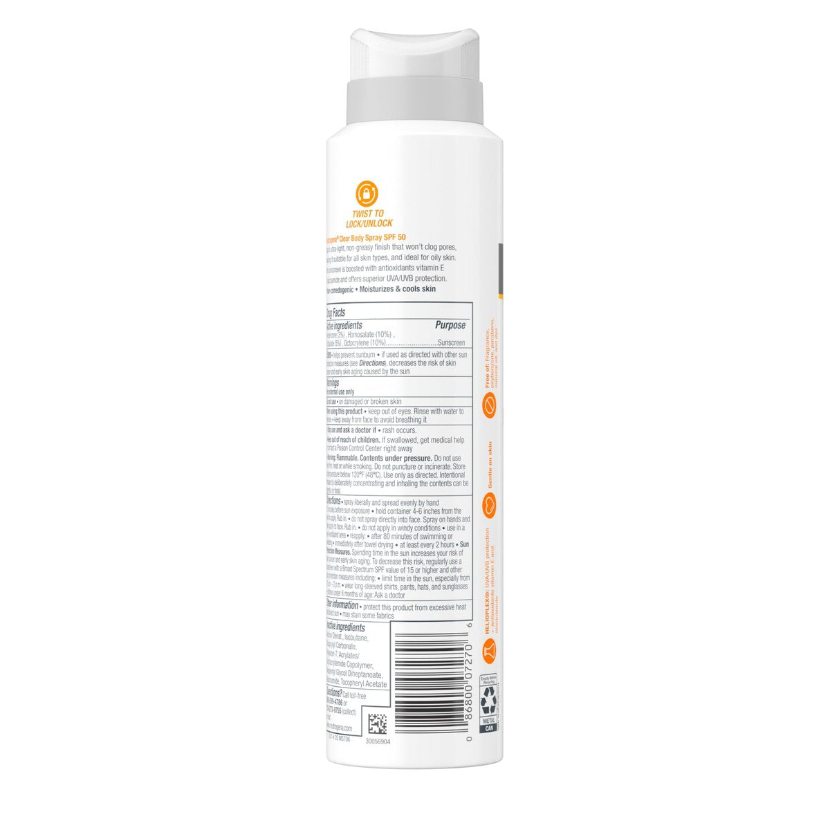 Neutrogena Clear Body SPF 50 Sunscreen Spray – Broad Spectrum UVA/UVB Protection, Water-Resistant, Non-Comedogenic, Lightweight Body Sunscreen with Vitamin E & Niacinamide, 5 oz Avelisse