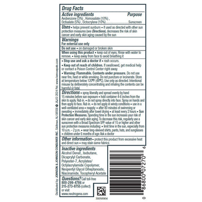 Neutrogena Clear Body SPF 50 Sunscreen Spray – Broad Spectrum UVA/UVB Protection, Water-Resistant, Non-Comedogenic, Lightweight Body Sunscreen with Vitamin E & Niacinamide, 5 oz Avelisse