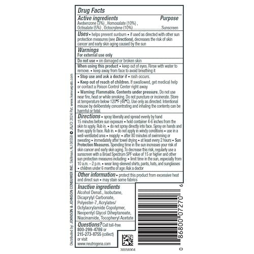 Neutrogena Clear Body SPF 50 Sunscreen Spray – Broad Spectrum UVA/UVB Protection, Water-Resistant, Non-Comedogenic, Lightweight Body Sunscreen with Vitamin E & Niacinamide, 5 oz Avelisse
