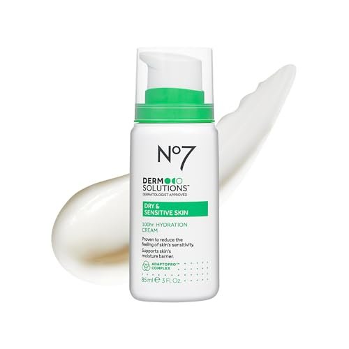 No7 Derm Solutions 100hr Hydrating Face Moisturizer – Ceramides, Niacinamide & Adaptogens for Sensitive & Dry Skin, 3 Fl Oz Avelisse