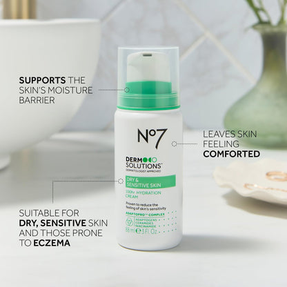 No7 Derm Solutions 100hr Hydrating Face Moisturizer – Ceramides, Niacinamide & Adaptogens for Sensitive & Dry Skin, 3 Fl Oz Avelisse