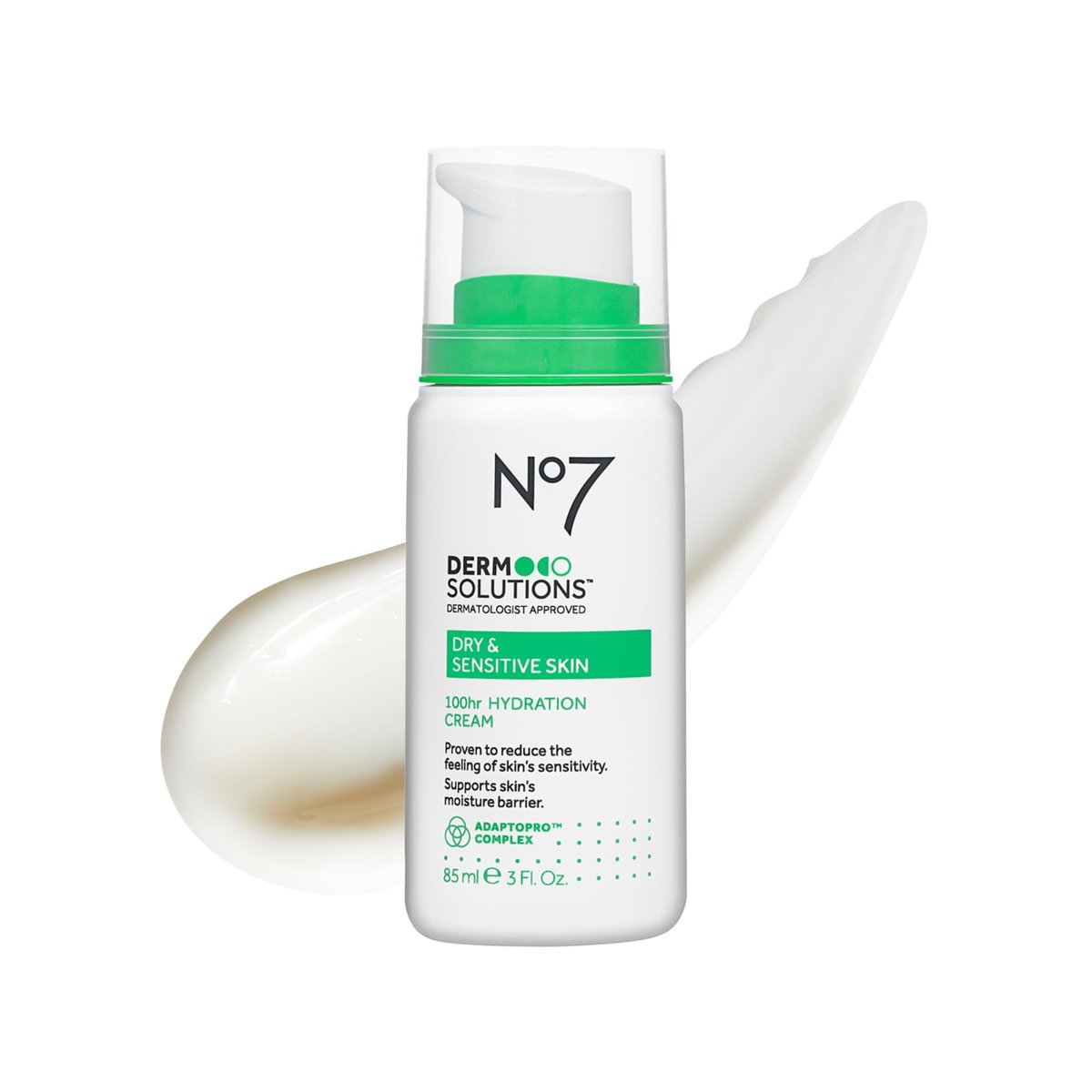No7 Derm Solutions 100hr Hydrating Face Moisturizer – Ceramides, Niacinamide & Adaptogens for Sensitive & Dry Skin, 3 Fl Oz Avelisse