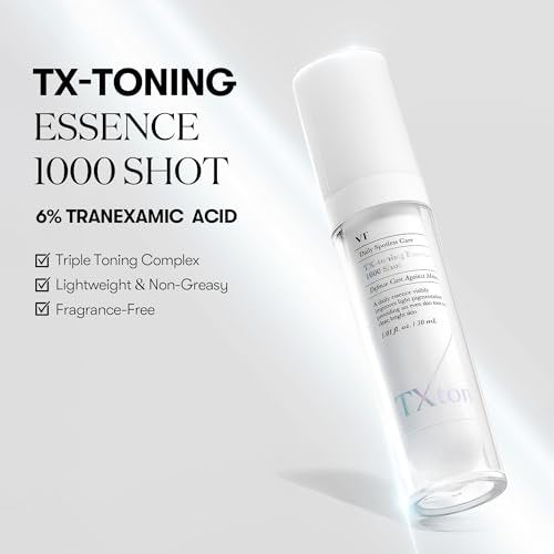 VT COSMETICS TX Toning Essence 1000 Shot - Tranexamic Acid Serum with Niacinamide & Glutathione for Radiant Glass Skin, Dark Spots, Sun Spots, Age Spots, Acne Scars - Korean Skin Care (1.01 fl. oz.) Avelisse