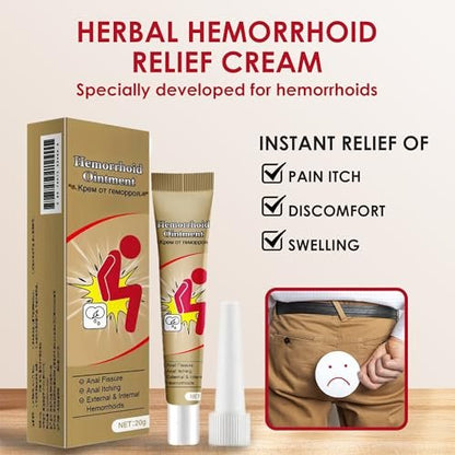 Rulinal Hemorrhoid Cream – Herbal Hemorrhoid Ointment for Natural Itching & Burning Relief, External Discomfort Support for Men & Women, 20g (Pack of 2) Avelisse