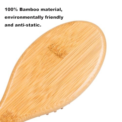 4 PCS Bamboo Hair Brushes Set – Boar Bristle & Detangling Combs for All Hair Types - görsel 6