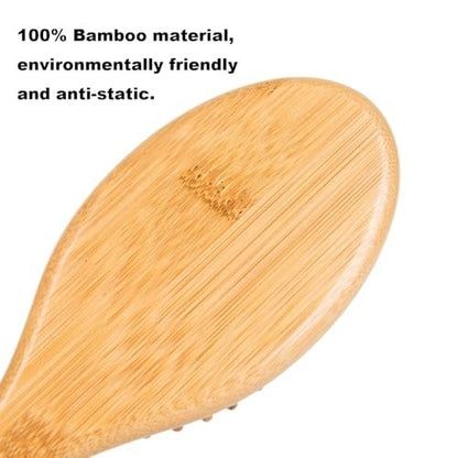4 PCS Bamboo Hair Brushes Set – Boar Bristle & Detangling Combs for All Hair Types