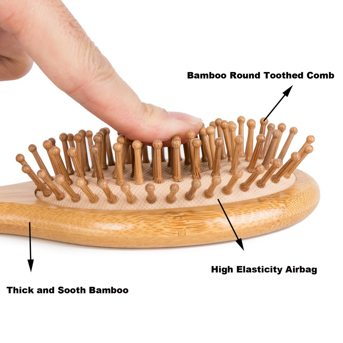 4 PCS Bamboo Hair Brushes Set – Boar Bristle & Detangling Combs for All Hair Types - görsel 3