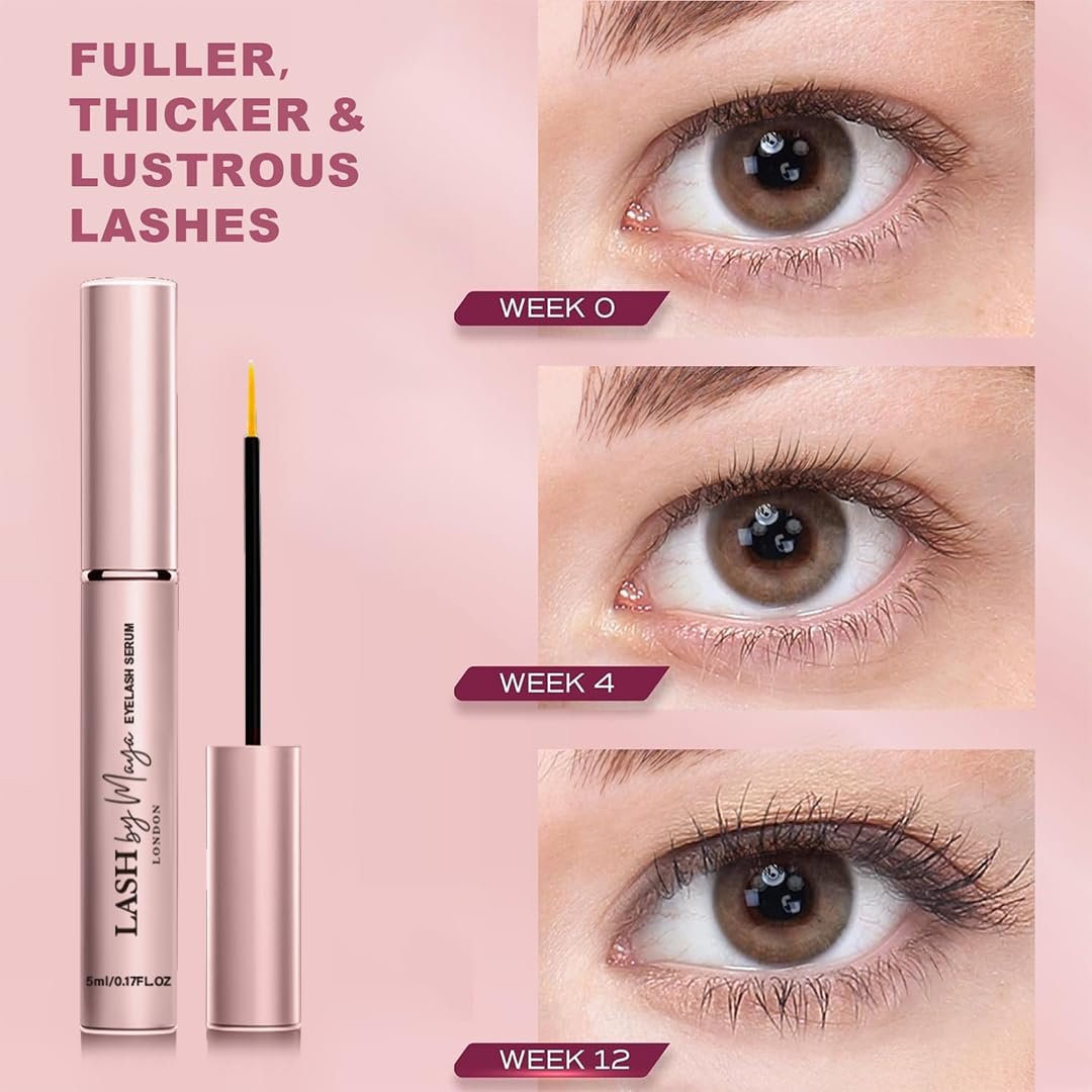 LASH by Maya LONDON Lash Growth Serum – Thicker, Fuller Natural Lashes, Cruelty Free, Made in USA (5ml) Avelisse