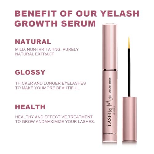 LASH by Maya LONDON Lash Growth Serum – Thicker, Fuller Natural Lashes, Cruelty Free, Made in USA (5ml) Avelisse