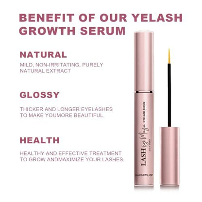 LASH by Maya LONDON Lash Growth Serum – Thicker, Fuller Natural Lashes, Cruelty Free, Made in USA (5ml) Avelisse