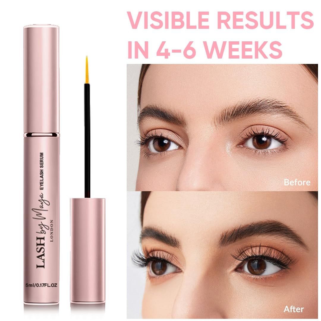 LASH by Maya LONDON Lash Growth Serum – Thicker, Fuller Natural Lashes, Cruelty Free, Made in USA (5ml) Avelisse